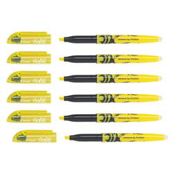 Lot de 6 surligneurs effaçables - PILOT - FriXion Light - Jaune - Pointe 3,6 mm