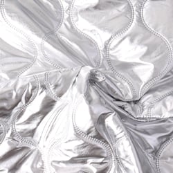Tissu Doudoune réversible alvéoles Ondine uni Argent envers Gris
