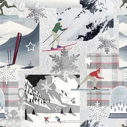 Lot de 4 serviettes en papier découpage collage 33 cm SPORT D HIVER N 501