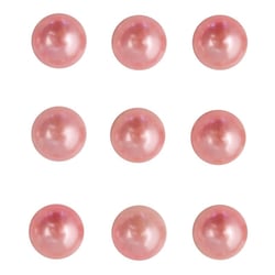 Demi-perles en plastique, autocollants, 3 mm, 120 pces, rose
