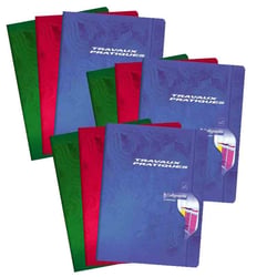 10 cahiers de travaux pratiques - 24x32(cm) - Grands carreaux - 96 pages - couverture en carton - sans spirale - Clairefontaine