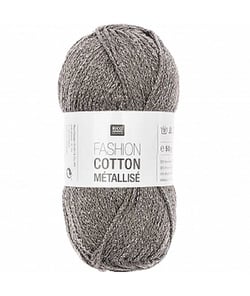 Fil à tricoter FASHION COTTON MÉTALLISÉ DK - Rico Design 05 Gris