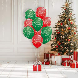 Ballon Ø 23cm - lot de 10 - "Merry Christmas"