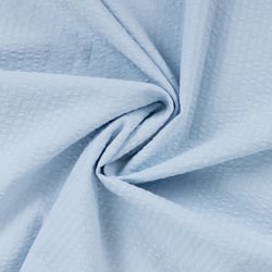 Tissu Seersucker Coton uni Bleu ciel