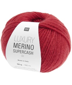 Luxury Merino Supercash DK – Laine mérinos & cachemire d’exception – Rico Design - Pour tricots élégants, doux & intemporels 08 Rouge