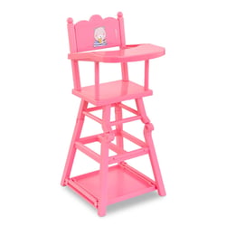 Chaise Haute Rose pour poupon 36 et 42 cm