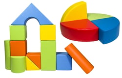 Set de 15 blocs en mousse pour le jeu mix 3 - Velinda - Jaune