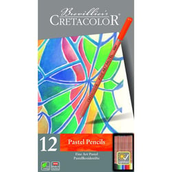 Crayons de couleur pastel - Boîte métal - 12 couleurs - Cretacolor - Pastel Pencils