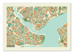 Affiche - Istanbul Rainbow map - Muzungu