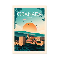Affiche 50x70 cm - Granada Spain - Studio Inception