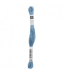 Fil à broder mouliné Uni - Rico Design 122 Bleu