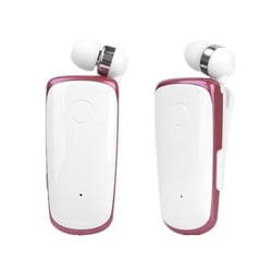 Ecouteurs Bluetooth Sans Fil Rose Rouge Avec Alerte Vibrante Et Longue Autonomie YONIS