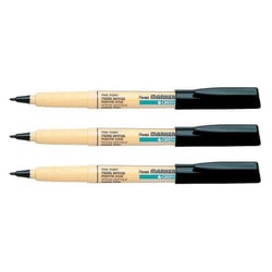 Lot de 3 marqueurs textiles permanents pointe conique fine 0,7 mm - PENTEL - Noir