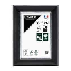 Cadre photo Pandore noir argent 10x15 cm