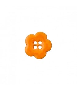 Bouton Coco laqué 4 trous Fleur 18mm - Prym Orange