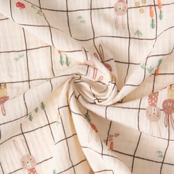 Tissu Double gaze de Coton Ilye sur fond Ecru
