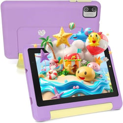 Tablette enfant KOTSREN Android 13 Coque silicone Rose 7 pouces