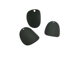 2 Breloques ovales bombées 25*20mm Noir