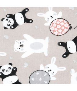 Tissu coton enfant panda de 150 cm de largeur Ecru vendu par 50 cm
