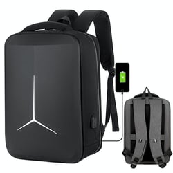 Sac À Dos Ordinateur 17 Pouces Étanche Multifonction Avec Port USB Rose Noir YONIS