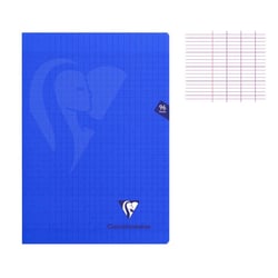 Cahier - A4 (21x29,7cm) - Grands carreaux - 96 pages - couverture en polypro - sans spirale - Clairefontaine - Mimesys