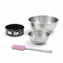 Set pâtisserie avec mini moule à manqué 12 cm, 2 bols à mixer et 1 spatule Zenker