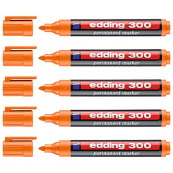 Lot de 5 marqueurs permanents pointe ronde 1,5-3 mm - EDDING - Orange - 300