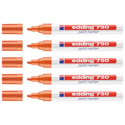 Lot 5 marqueurs peinture pointe moyenne 2-4 mm - EDDING - Orange - 750
