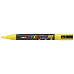 Lot de 12 marqueurs peinture pointe conique fine 0,9 - 1,3 mm - POSCA - Jaune