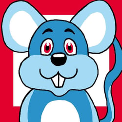 LUC - Kit canevas Soudan Une souris bleu 25x25 cm
