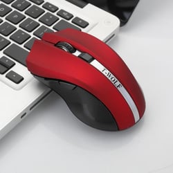 Souris Sans Fil 5 Boutons 2000 DPI Silencieuse Pour Gaming Et Bureau Rouge YONIS