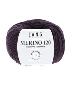 Pelote de laine à tricoter MERINO 120 - Lang Yarns Violet (380)