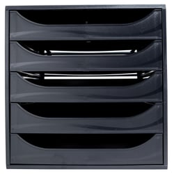 Module de classement Ecobox+ Ecoblack 5 tiroirs - Noir - Exacompta