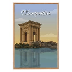 Tableau mural encadré illustration Arc de triomphe de Montpellier 65x97 cm