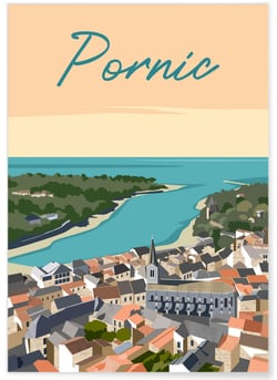Affiche ville Pornic 2 | A3 : 29,7x42cm