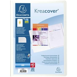 Porte-vues - 40 vues - 20 pochettes - Couverture personnalisable - Blanc - Exacompta
