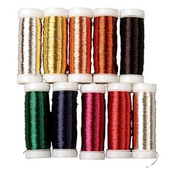 9 fils métalliques colorés pour décorations florales 50 m