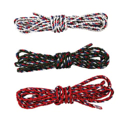 MégaCréa DIY - Cordelette type paracord Blanc rouge et noir 3 mm x 1 m 3 pièces