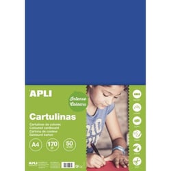 Apli 14243 - Carton de couleur bleu foncé Format A4 180gr. 210x297mm
