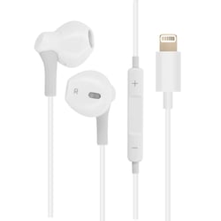 Moxie Écouteurs Bluetooth Avec Connecteur Lightning Micro Boutons Blanc