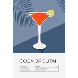 Tableau sur toile cocktail Cosmopolitan 30x45 cm