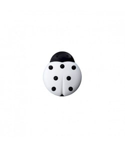 Carte de 4 boutons Coccinelles à queue 14mm - Prym Blanc