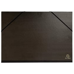 Carton à dessin kraft noir vernis avec élastiques 32x45 cm - Pour format A3 - Noir - x 10 - Exacompta