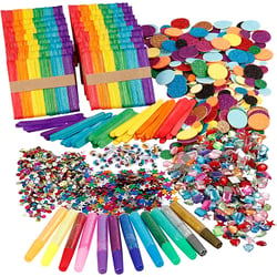 Paillettes et bâtonde glace, ass. de couleurs, 1 set