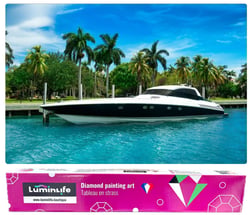 Diamond Painting Broderie Diamant LUMINLIFE 66x44cm, 5D, diamants ronds - Floride Miami