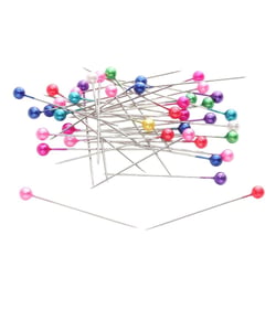Boîte de 100 épingles tête perlée 40mm multicolore