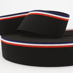 Elastique à rayures 45mm noir au mètre