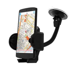 Avizar Support Voiture Rotatif pour Smartphone - Ventouse + Grille d'aération Noir