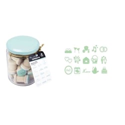 MégaCréa DIY - Tampon en bois Mariage 1,8 cm bocal 15 pièces