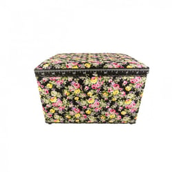 Boîte couture 21cmx28cmx19cm imprimé broderie anglaise sur fonds fleuri